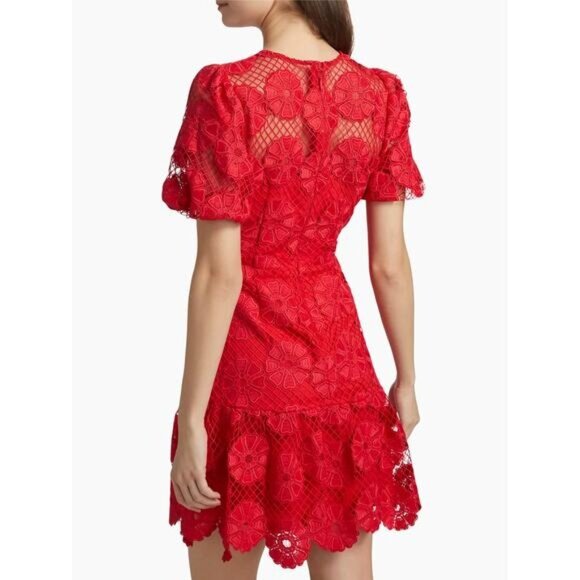 Milly Yasmin Lace Minidress Women's Size 4 Red NWOT - Picture 4 of 7